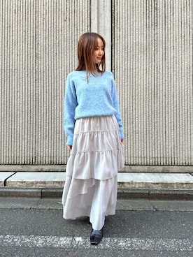 「ティアードスカート」｜NATURAL BEAUTY BASICさん（レディース・154cm）の冬コーディネート