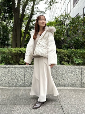 「アイテム（ダウンジャケット/コート）」を使った、NATURAL BEAUTY BASICさん（レディース・154cm）の秋コーディネート