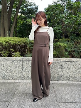 「アイテム（オールインワン・サロペット）」を使った、NATURAL BEAUTY BASICさん（レディース・154cm）の秋コーディネート