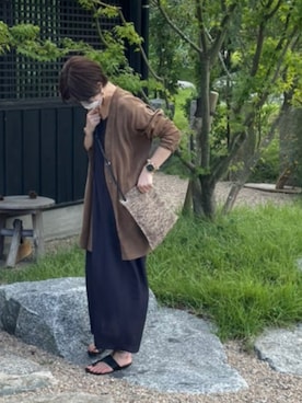 「TODAYFUL（トゥデイフル）のアイテム（ノーカラージャケット）」を使った、mikiさん（レディース・169cm）の夏コーディネート