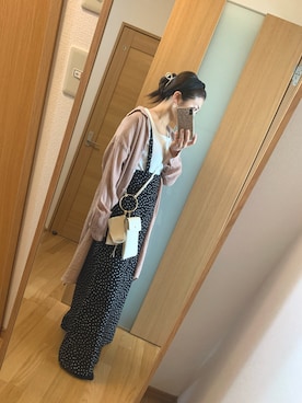 「リブT」｜「アイテム（オールインワン・サロペット）」を使った、にったたんさん（レディース・154cm）の春コーディネート