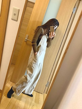 「Right-on（ライトオン）のアイテム（オールインワン・サロペット）」を使った、にったたんさん（レディース・154cm）の春コーディネート