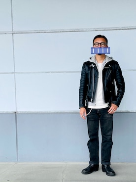 「アイテム（ウォレットチェーン）」を使った、matsuさん（メンズ・174cm・50代）の秋コーディネート