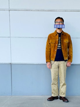 「アイテム（ウォレットチェーン）」を使った、matsuさん（メンズ・174cm・50代）の秋コーディネート