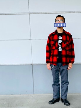 「アイテム（ウォレットチェーン）」を使った、matsuさん（メンズ・174cm）の冬コーディネート