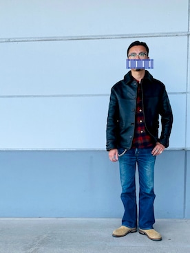 「アイテム（カバーオール）」を使った、matsuさん（メンズ・174cm）の冬コーディネート