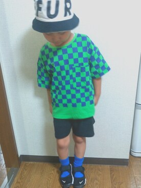 「MAISON DE REEFUR（メゾンドリーファー）のアイテム（帽子）」を使った、sさん（キッズ・100cm）の夏コーディネート