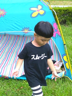 「Smoothy（スムージー）のアイテム（トップス）」を使った、sさん（キッズ・100cm）の夏コーディネート