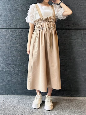 「アイテム（ワンピース/ドレス、ベージュ系）」を使った、STRAWBERRY-FIELDSさん（レディース・163cm）の冬コーディネート