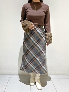 「Aラインスカート」｜STRAWBERRY-FIELDSさん（レディース・155cm）の秋コーディネート