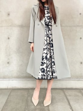 「アイテム（その他アウター、グリーン系）」を使った、STRAWBERRY-FIELDSさん（レディース・165cm）の秋コーディネート