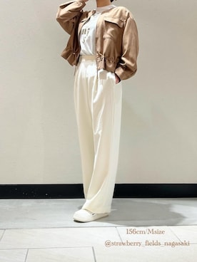 「STRAWBERRY-FIELDS（ストロベリーフィールズ）のアイテム（パンツ）」を使った、STRAWBERRY-FIELDSさん（レディース・156cm）の秋コーディネート