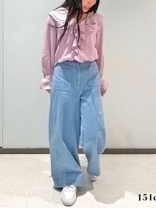 STRAWBERRY-FIELDS　パッチポケットワイドデニムパンツ STRAWBERRY-FIELDS パンツ パッチポケットワイドデニムパンツ