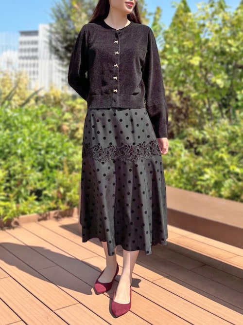 シェニールベロア_ベロアモールニットカーディガン