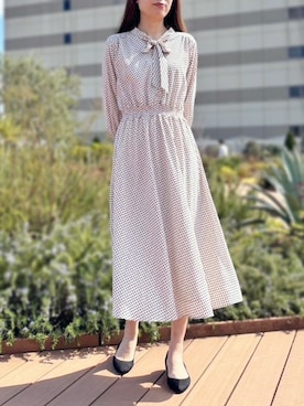 「ウエストゴム」｜「アイテム（ワンピース/ドレス）」を使った、STRAWBERRY-FIELDSさん（レディース・165cm）の秋コーディネート