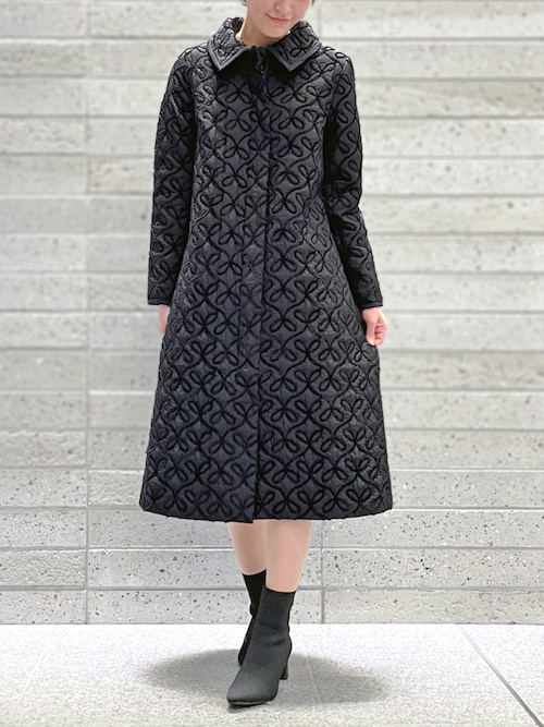 【元宝塚トップ娘役 綺咲愛里さん着用】オリジナルリボンキルト_モールリボン刺繍キルトステンカラーコート