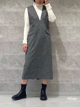 「アイテム（ジャンパースカート）」を使った、STRAWBERRY-FIELDSさん（レディース・165cm）の秋コーディネート