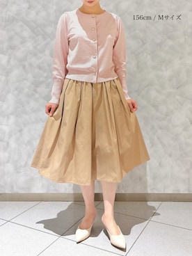 「アイテム（スカート、ベージュ系）」を使った、STRAWBERRY-FIELDSさん（レディース・156cm）の秋コーディネート
