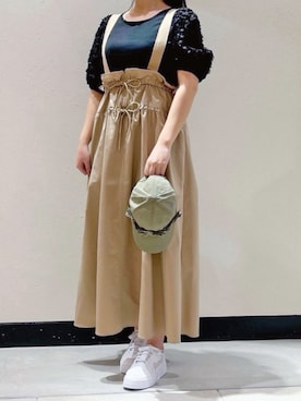 「アイテム（ワンピース/ドレス、ベージュ系）」を使った、STRAWBERRY-FIELDSさん（レディース・156cm）の冬コーディネート