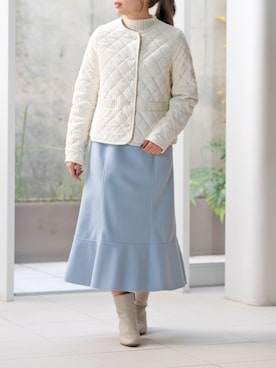 「アイテム（その他アウター、ホワイト系）」を使った、STRAWBERRY-FIELDSさん（レディース・159cm）の冬コーディネート