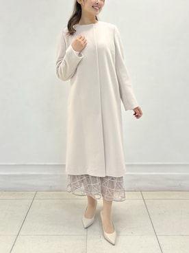 「アイテム（ノーカラーコート）」を使った、STRAWBERRY-FIELDSさん（レディース・162cm）の冬コーディネート