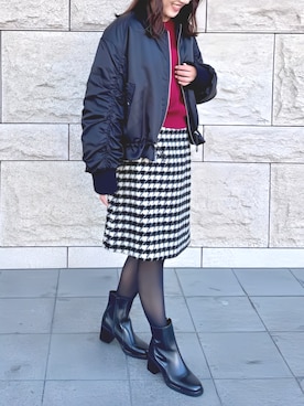 「アイテム（MA-1）」を使った、STRAWBERRY-FIELDSさん（レディース・152cm）の秋コーディネート