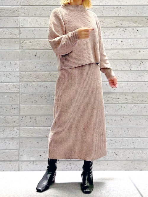 モールヤーン片畦ニットスカート