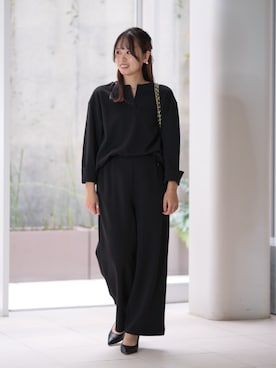 「アイテム（パンツドレス）」を使った、STRAWBERRY-FIELDSさん（レディース・159cm）の秋コーディネート