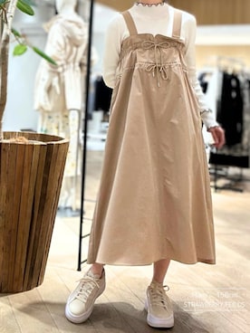 「アイテム（ワンピース/ドレス、ベージュ系）」を使った、STRAWBERRY-FIELDSさん（レディース・158cm）の冬コーディネート