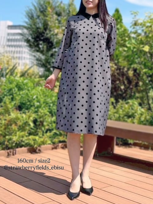 タグ付き　STRAWBERRY FIELDS ファー総柄ロングワンピースAライン タグ付き STRAWBERRY FIELDS ファー総柄ロングワンピースAライン タグ