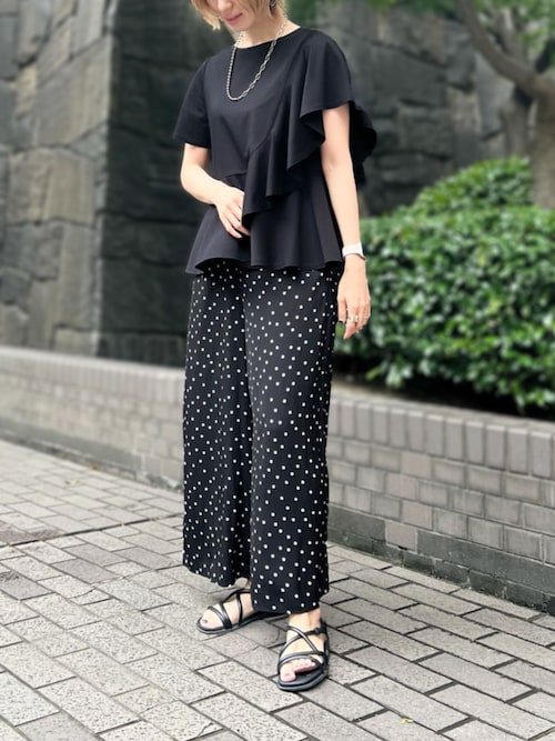 tシャツ ノーブルポンチ_アシンメトリーフリルカットソー レディース ノーブルポンチ_アシンメトリーフリルカットソー（Tシャツ
