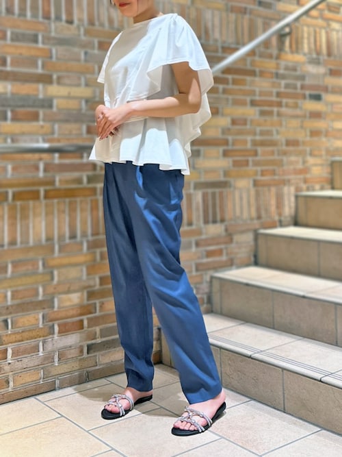 tシャツ ノーブルポンチ_アシンメトリーフリルカットソー レディース ノーブルポンチ_アシンメトリーフリルカットソー（Tシャツ