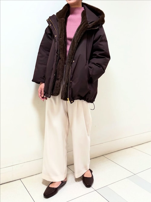 マットツイル_2wayファーフード中綿アウター（その他アウター