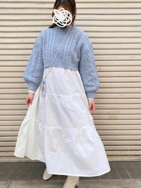 「SPINNS（スピンズ）のアイテム（ワンピース）」を使った、Rimiさん（レディース・164cm）の春コーディネート