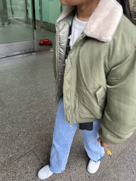 「ZARA（ザラ）のアイテム（ジャケット/アウター）」を使った、N★Mさん（キッズ・149cm）の冬コーディネート