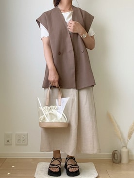「ラップスカート」｜「アイテム（その他）」を使った、みゆきちさん（レディース・161cm）の夏コーディネート