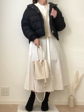 「jouetie（ジュエティ）のアイテム（ダウンジャケット/コート）」を使った、みゆきちさん（レディース・161cm）の冬コーディネート