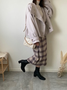 「Futier land（フューティアランド）のアイテム（その他アウター）」を使った、みゆきちさん（レディース・161cm）の秋コーディネート
