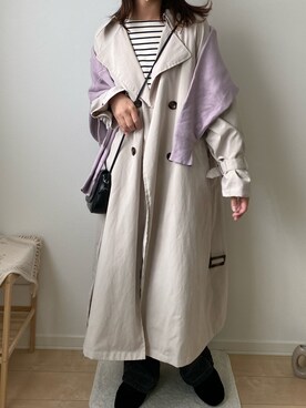 「reca（レカ）のアイテム（トレンチコート）」を使った、みゆきちさん（レディース・161cm）の冬コーディネート