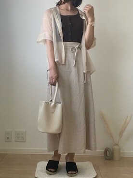 「ラップスカート」｜「アイテム（その他）」を使った、みゆきちさん（レディース・161cm）の夏コーディネート