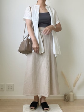 「ラップスカート」｜「アイテム（その他）」を使った、みゆきちさん（レディース・161cm）の夏コーディネート