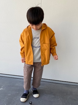 「UU（ユニクロ　アンダーカバー）のアイテム（ジャケット/アウター）」を使った、nobさん（キッズ・110cm）の春コーディネート