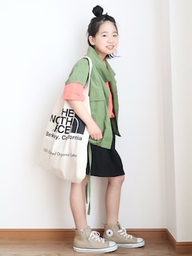 「アイテム（バッグ）」を使った、teiccoさん（キッズ・130cm）の春コーディネート