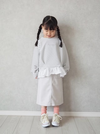 「ikka(イッカ)のフェイクスエードベイカーロングスカート(120~160cm)(スカート)」を使った、teiccoさん(キッズ・156cm)の冬コーディネート