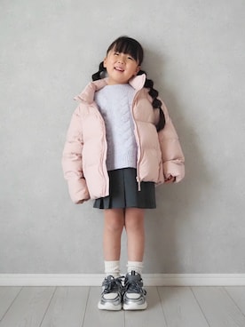 「アイテム（スカート）」を使った、teiccoさん（キッズ・154cm）の冬コーディネート