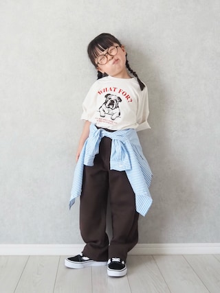 「JAM & LINK（ジャムアンドリンク）のビッグシルエット プリント半袖Tシャツ 【リンクコーデ】（Tシャツ/カットソー）」を使った、teiccoさん（キッズ・152cm）の夏コーディネート