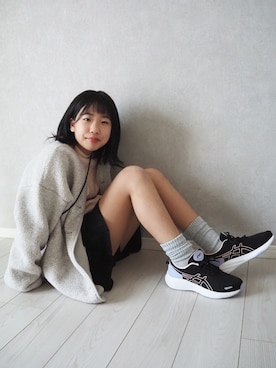 「アイテム（スカート）」を使った、teiccoさん（キッズ・154cm）の冬コーディネート