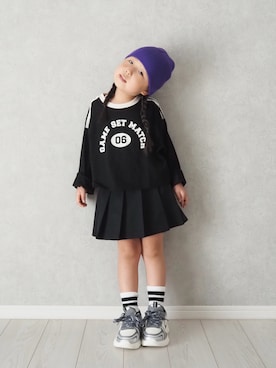 「GU（ジーユー）のアイテム（Tシャツ/カットソー）」を使った、teiccoさん（キッズ・152cm・10代）の夏コーディネート