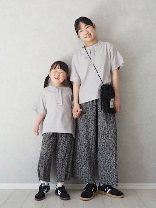 「ikka(イッカ)の【親子コーデ】冷感鹿の子ビジュー付きスピンドルプルオーバー(120~160cm)(Tシャツ/カットソー)」を使った、teiccoさん(キッズ・157cm)の春コーディネート
