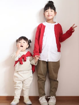 「PEANUTS（ピーナッツ）のアイテム」を使った、teiccoさん（キッズ・126cm）の秋コーディネート